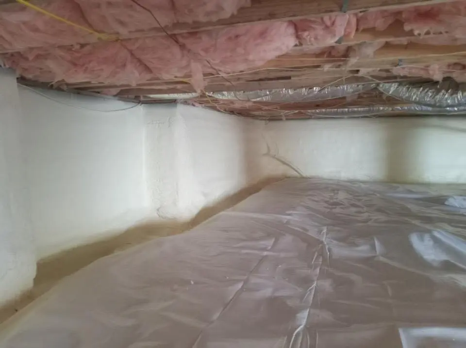 Crawl space encapsulation with closed-cell spray foam for Attic Insulation in Ambler